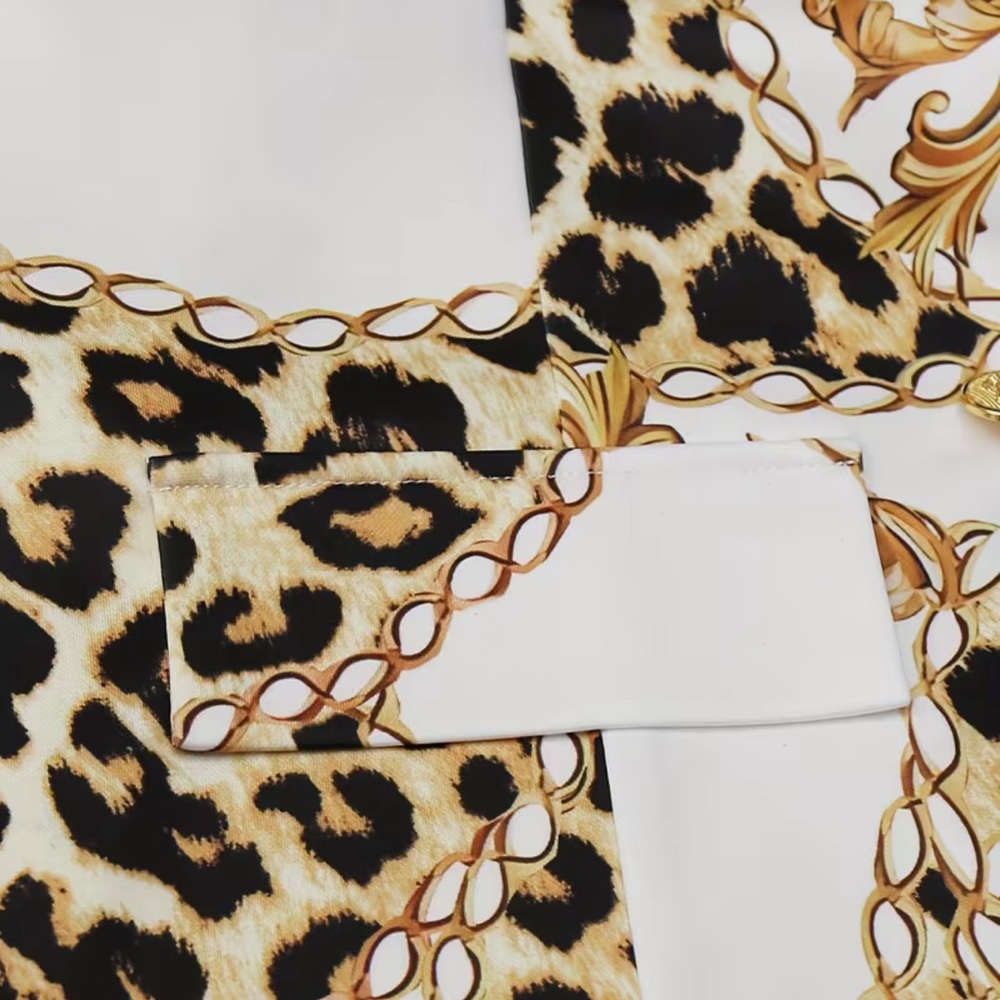 Leopard Print Women's Jumpsuit - Picture 3 of 15